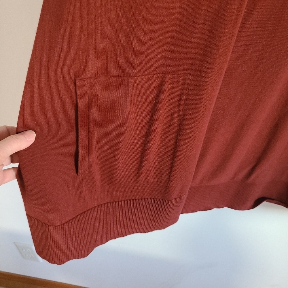 Lands End Cardigan Sweater Terracotta Orange Rust 2X - Picture 7 of 11